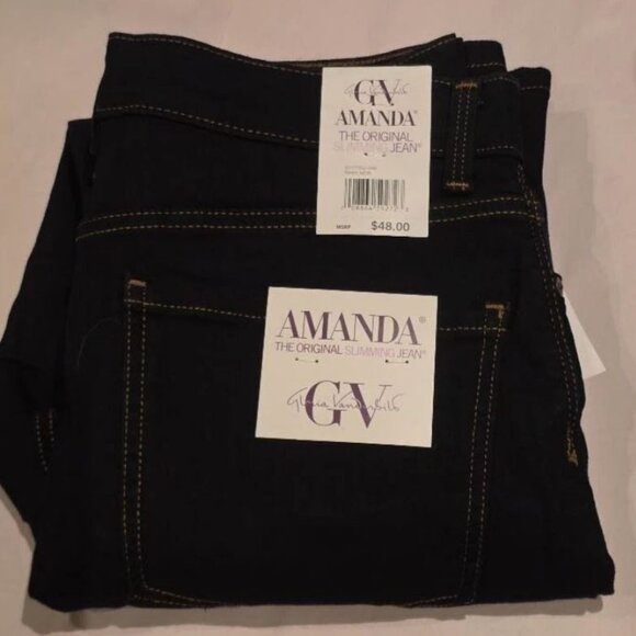 Petite Gloria Vanderbilt Amanda Classic Jeans Color: Rinse Noir Size: 14 PETITE - Picture 2 of 4